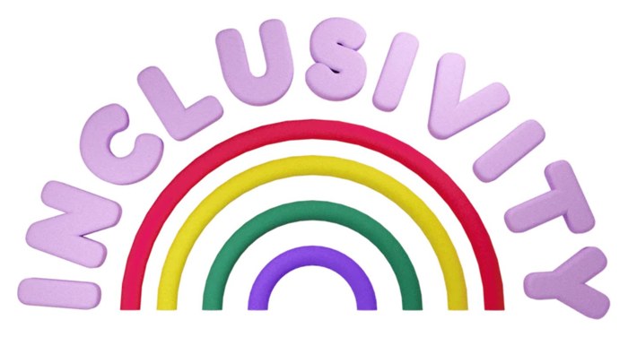Arc-en-ciel avec le mot « Inclusivity »